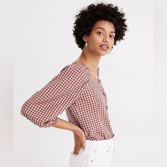 Madewell Tops - Madewell Cotton Gingham Top, Size 0 ❤️